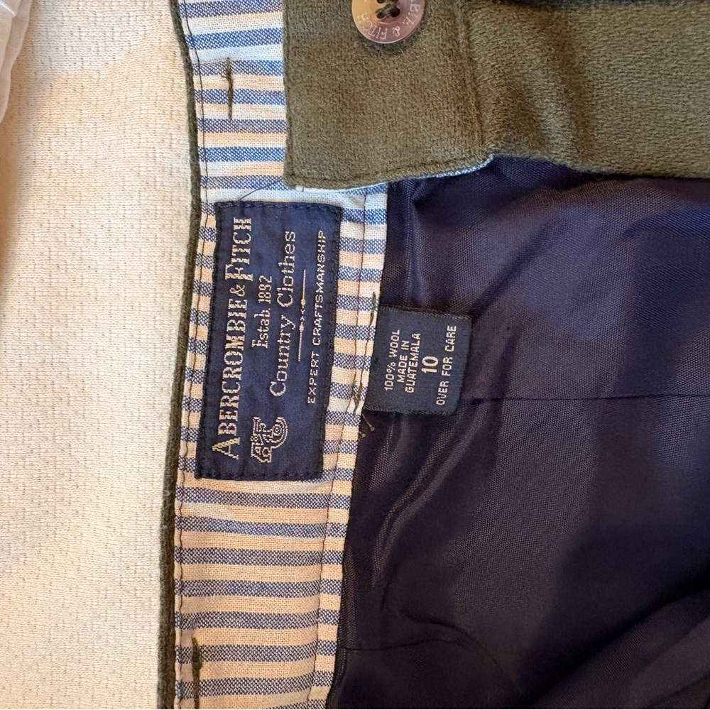 Vintage Abercrombie & Fitch Olive Green Wool Trousers